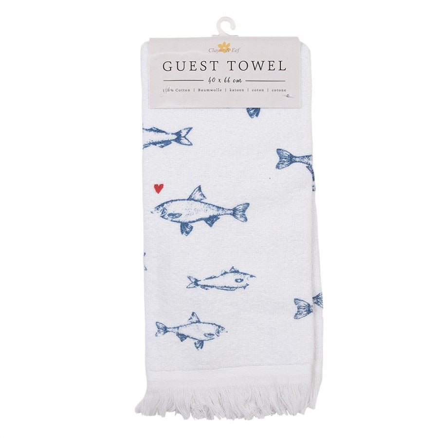 Fish Print Hand Towel, 40*66 cm