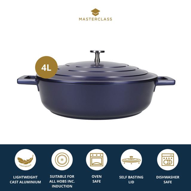 Pot MasterClass Metallic Blue, 4 L, MCMSCRD28BLU