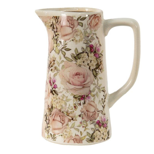 Decorative Ceramic Jug in Vintage Style Roses, 20*13*25 cm, 6CE1413L