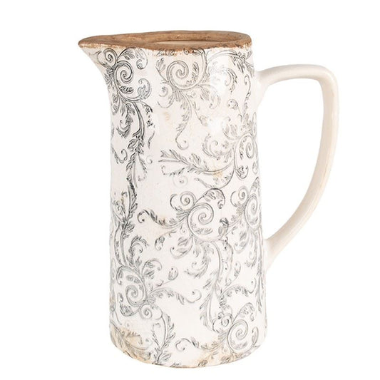 Decorative Ceramic Jug in Vintage Style Pastel Grey, 21*14*26 cm, 6CE1921L