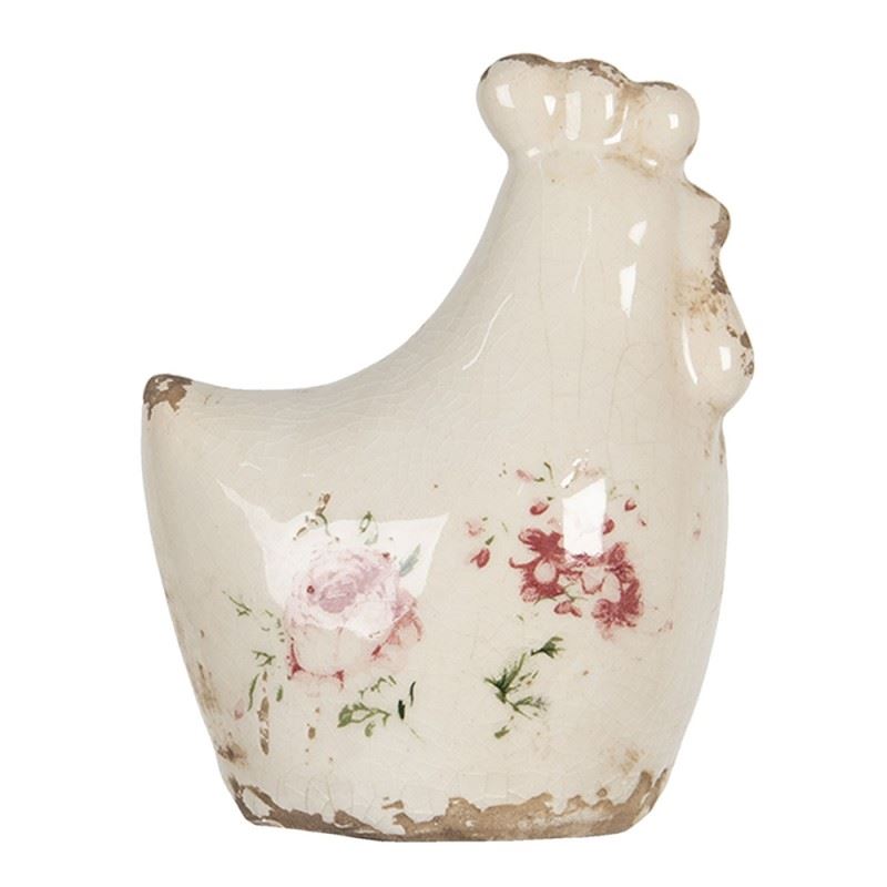 Ceramic Figurine Rooster Flowers, 9*6*11 cm, 6CE1185