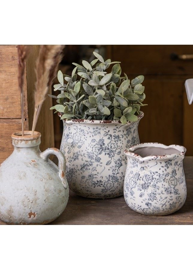 Heritage Touch Ceramic Planter, 6x5.6 in