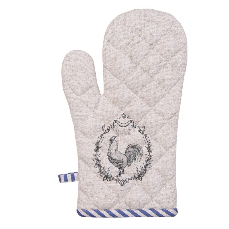 European Rooster Design Oven Mitt