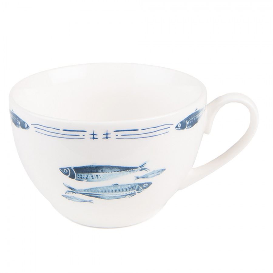 Cup and saucer Blue White Fishes, 250 ml, FIBKS