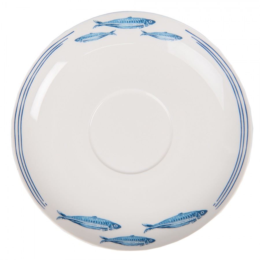 Cup and saucer Blue White Fishes, 250 ml, FIBKS