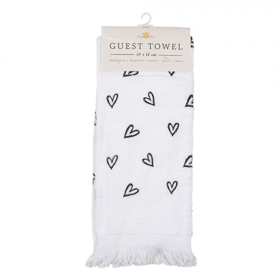 Premium Cotton Towel Black Hearts, 40*66 cm, CTLHS