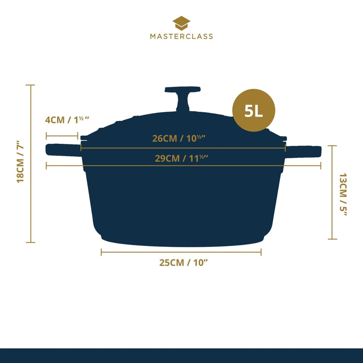 MasterClass Sky Blue pan, 5 L, MCMCRD28SKY