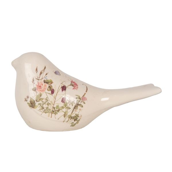 Ceramic Bird Figurine Summer Flowers, 25*10*13 cm, 6CE1953L