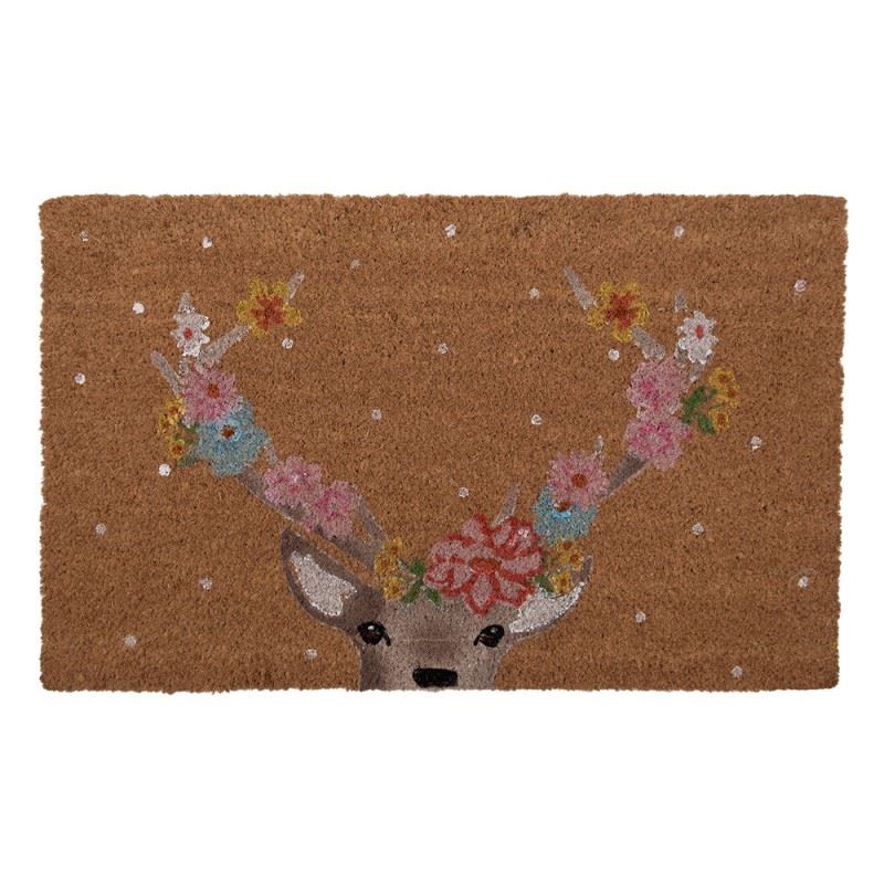 Deer & Flowers Coir Doormat, 30x18 in (75х45 cm)