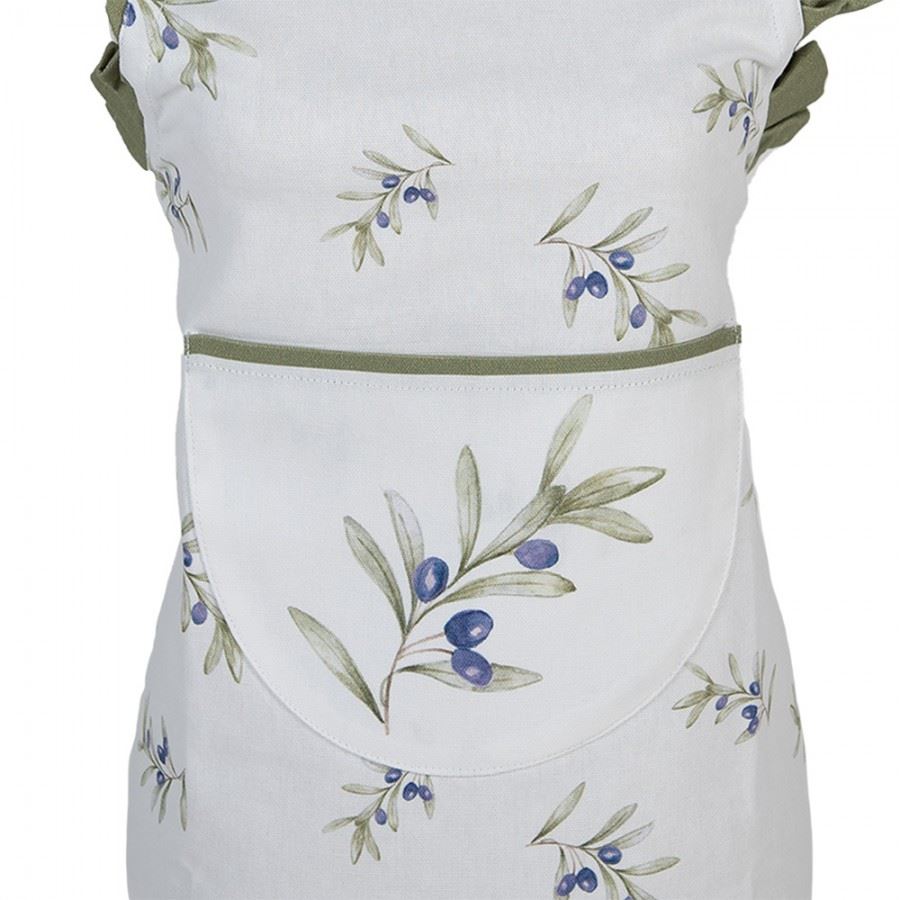 Girls' 100% Cotton Olive Print Apron, 48*56 cm