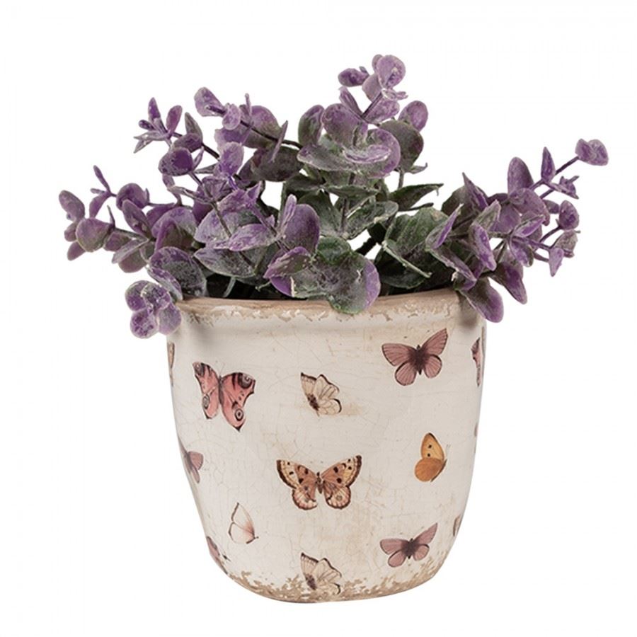 Vintage Style Ceramic Flower Pot Butterflies, 11*10 cm, 6CE1661XS