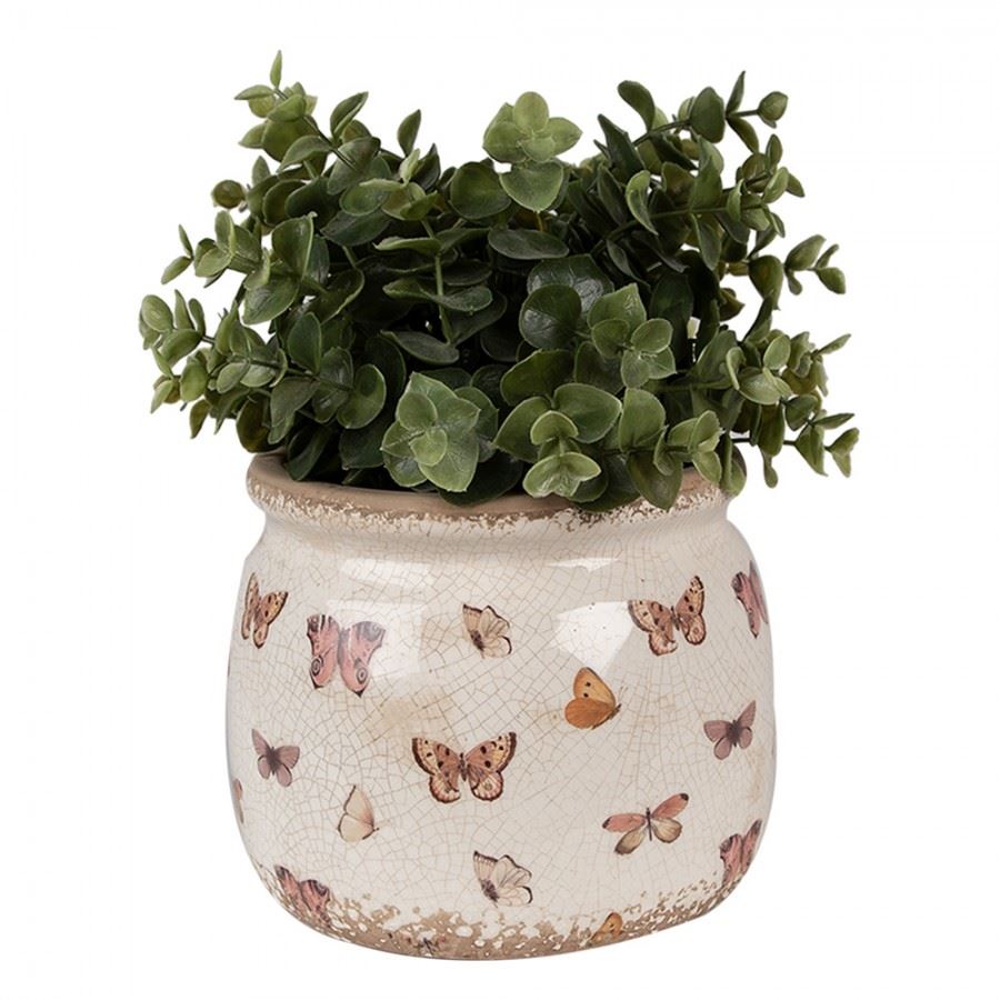 Vintage Style Ceramic Flower Pot Butterflies, 16*13 cm, 6CE1662M