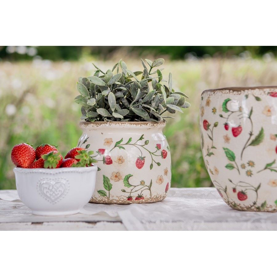 Vintage Style Ceramic Flower Pot Strawberrie, 18*18 cm, 6CE1634L
