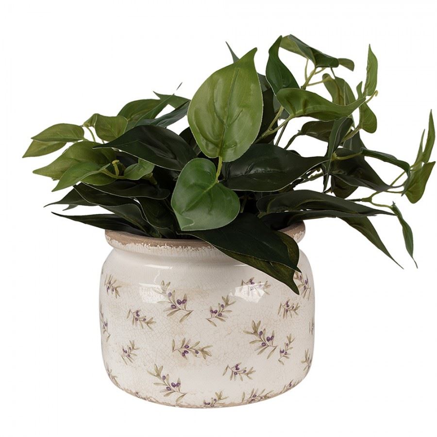 Ceramic Flower Pot in Vintage Style Olives, 20*15 cm, 6CE1670L