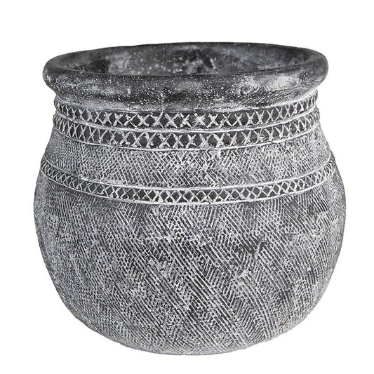 Vintage Style Black Ceramic Flower Pot, 21*19 cm, 6TE0468M