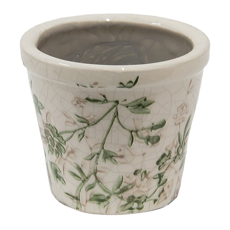 Ceramic Flower Pot in Vintage Style Pastel Green, 8*7 cm, 6CE1457XS