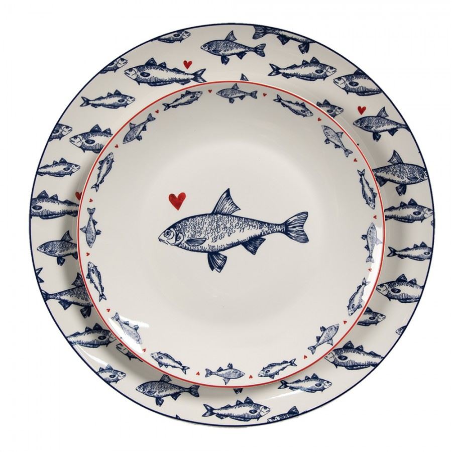 Blue Fishes plate, 26 cm, SSFFP