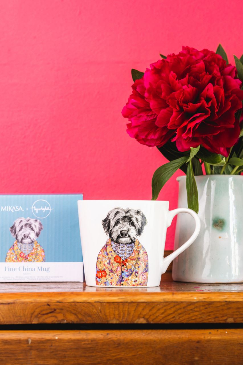 Funny cup with dog for home or gift