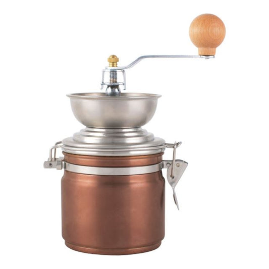 La Cafetière Copper Manual Coffee Grinder with Adjustable Settings & Airtight Storage